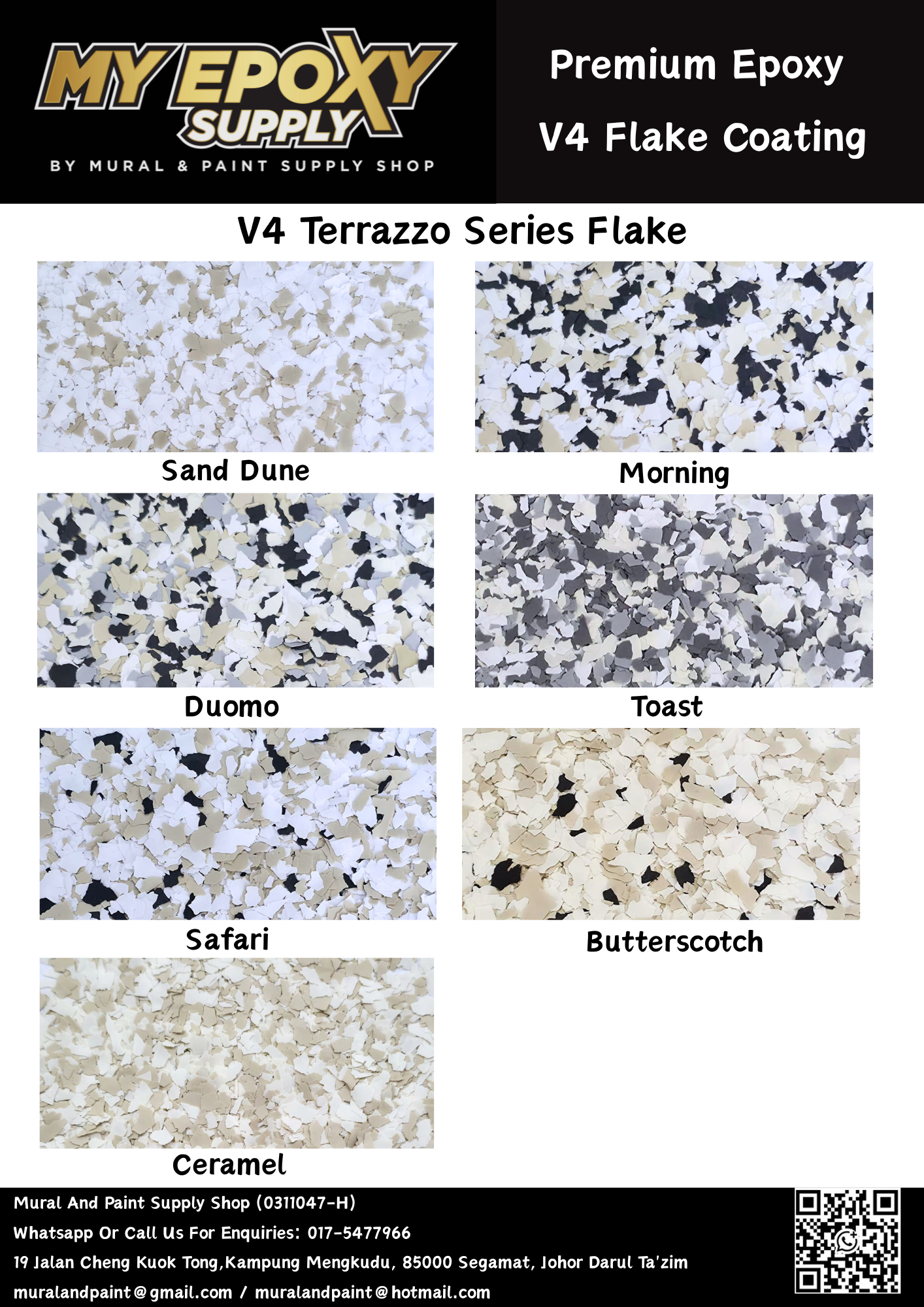 V4 Epoxy Flake DIY Sets – 3–5mm Terrazzo-Look Vinyl Flake