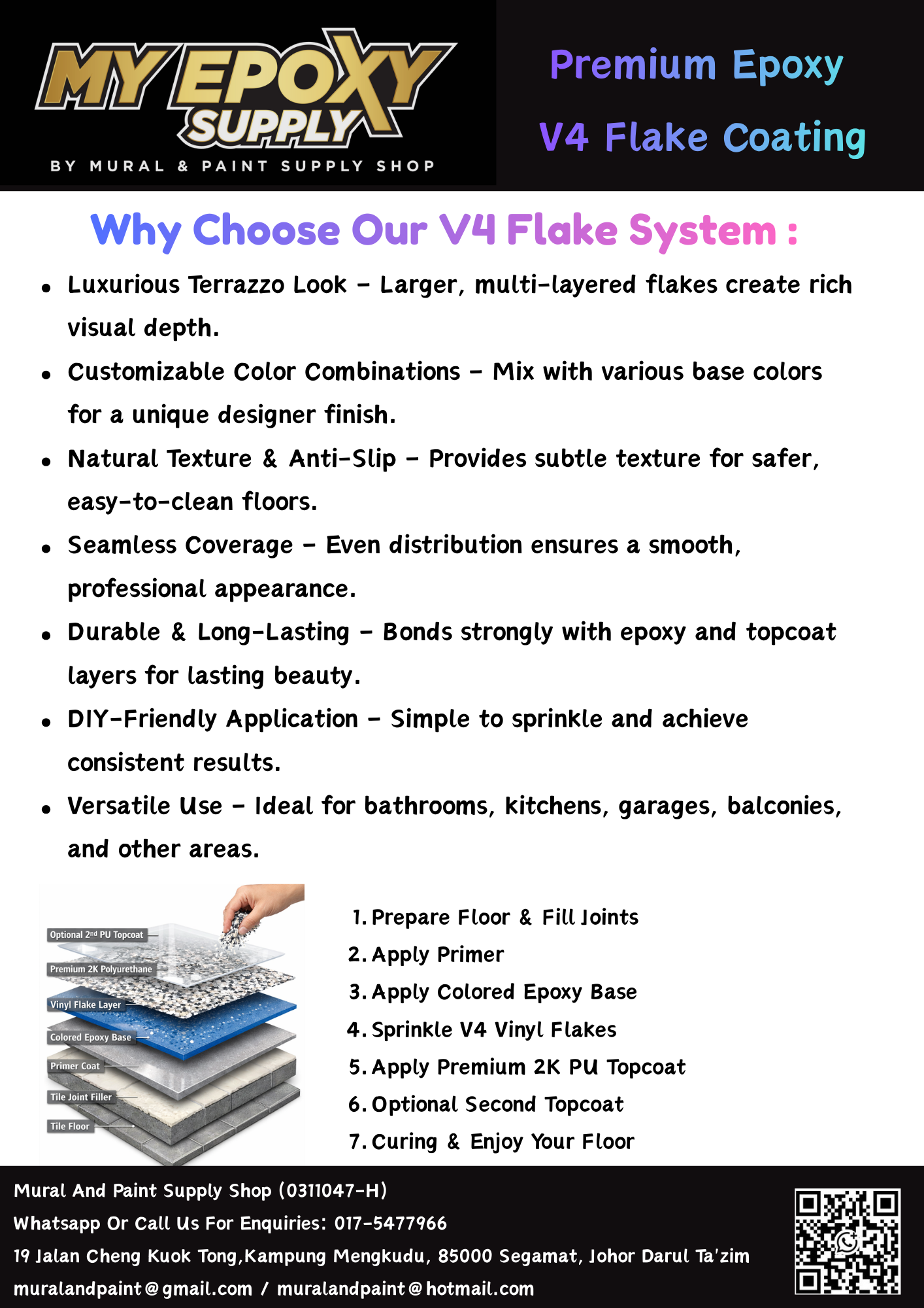 V4 Epoxy Flake DIY Sets – 3–5mm Terrazzo-Look Vinyl Flake