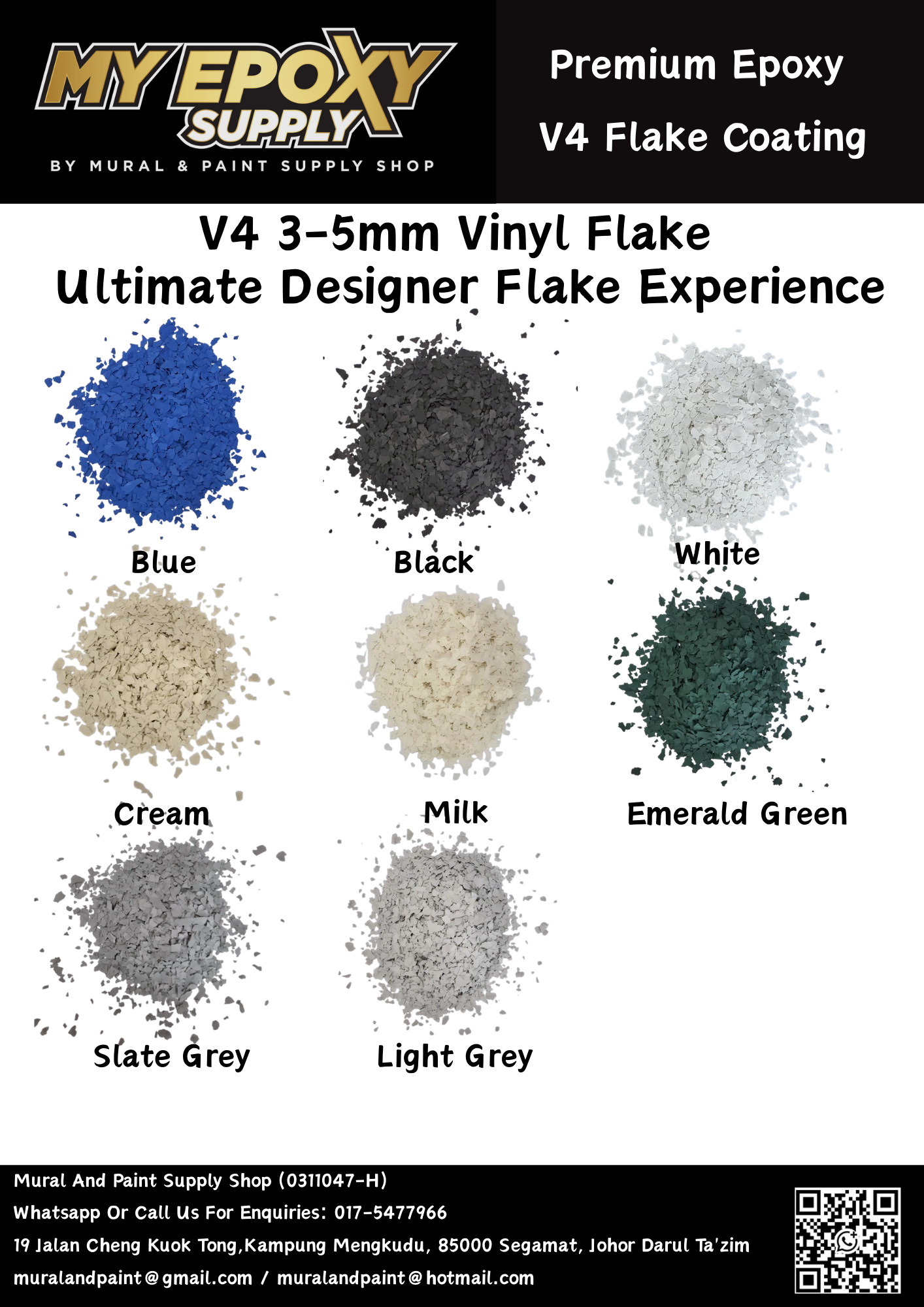 V4 Epoxy Flake DIY Sets – 3–5mm Terrazzo-Look Vinyl Flake