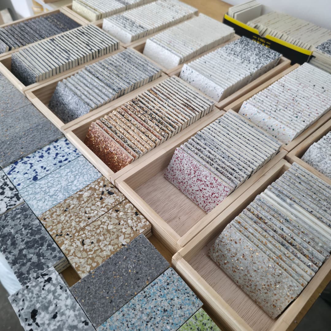 Mural And Paint Flake Coating Mini Sample Board V1–V4, Customizable Colors (Price per Piece)