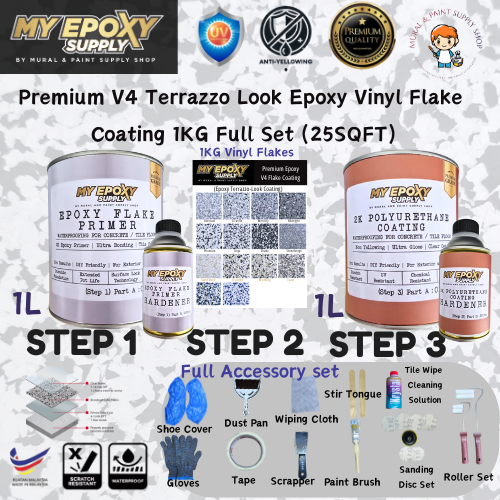 V4 Epoxy Flake DIY Sets – 3–5mm Terrazzo-Look Vinyl Flake